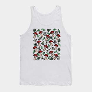 Cute Whimsical Mushroom Fairy Garden Doodles, made by EndlessEmporium Tank Top